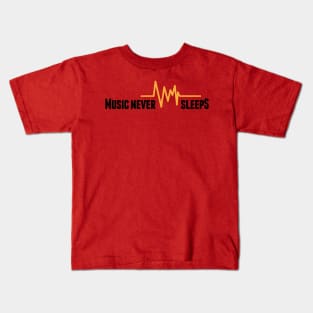 Music never sleeps (black) Kids T-Shirt